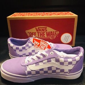 Kids Purple & White Checkerboard Vans